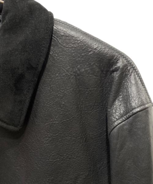LA BOUCLE（ラ ブークル）LA BOUCLE (ラ ブークル) LAMB LEATHER FLIGHT ジャケット ブラック サイズ:2の古着・服飾アイテム