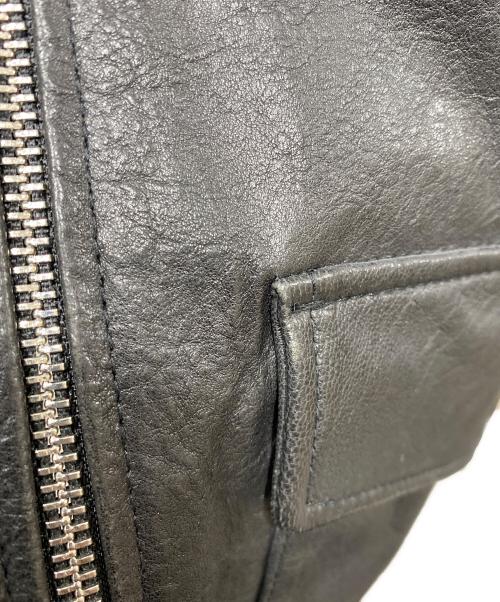 LA BOUCLE（ラ ブークル）LA BOUCLE (ラ ブークル) LAMB LEATHER FLIGHT ジャケット ブラック サイズ:2の古着・服飾アイテム