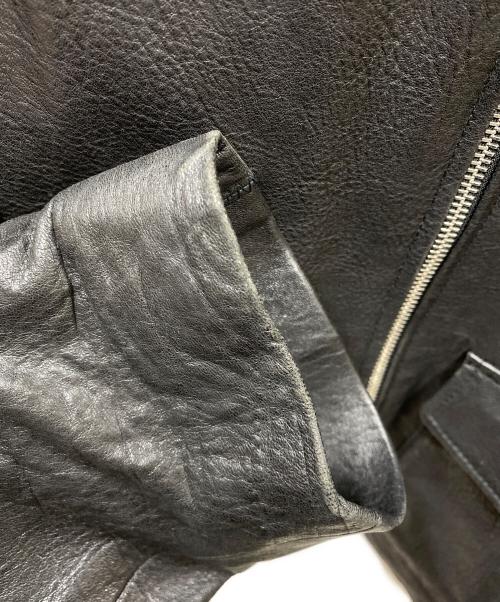 LA BOUCLE（ラ ブークル）LA BOUCLE (ラ ブークル) LAMB LEATHER FLIGHT ジャケット ブラック サイズ:2の古着・服飾アイテム