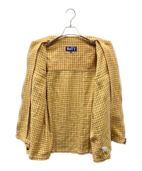 BoTT（ボット）BoTT (ボット) Zip-up Flannel Shirt ジップアップフランネルシャツ イエロー×オレンジ サイズ:Lの古着・服飾アイテム