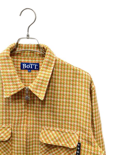 BoTT（ボット）BoTT (ボット) Zip-up Flannel Shirt ジップアップフランネルシャツ イエロー×オレンジ サイズ:Lの古着・服飾アイテム