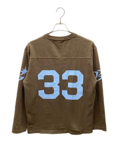 BoTT（ボット）BoTT (ボット) Cotton Football Shirt ロングスリーブカットソー ブラウン×ブルー サイズ:Sの古着・服飾アイテム