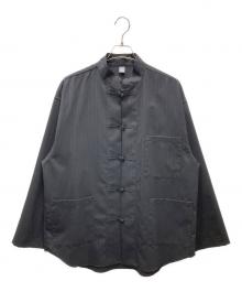 221 VILLAGE×L'ECHOPPE（ニーニーイチビレッジ×レショップ）の古着「チャイナシャツジャケット」｜ブラック