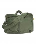 PORTERポーター）の古着「3WAY BRIEFCASE ブリーフケース」｜グリーン