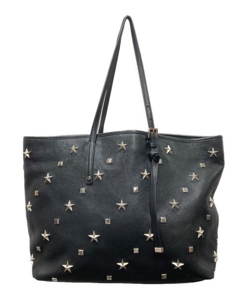 JIMMY CHOO（ジミーチュウ）JIMMY CHOO (ジミーチュウ) SASHA  スタッズレザートートバッグ ブラックの古着・服飾アイテム
