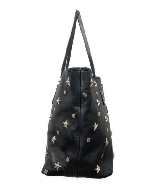 JIMMY CHOO（ジミーチュウ）JIMMY CHOO (ジミーチュウ) SASHA  スタッズレザートートバッグ ブラックの古着・服飾アイテム