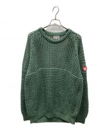 C.E（シーイー）の古着「SIDE MESH LOOSE WAFFLE KNIT ルーズワッフルニット」｜グリーン