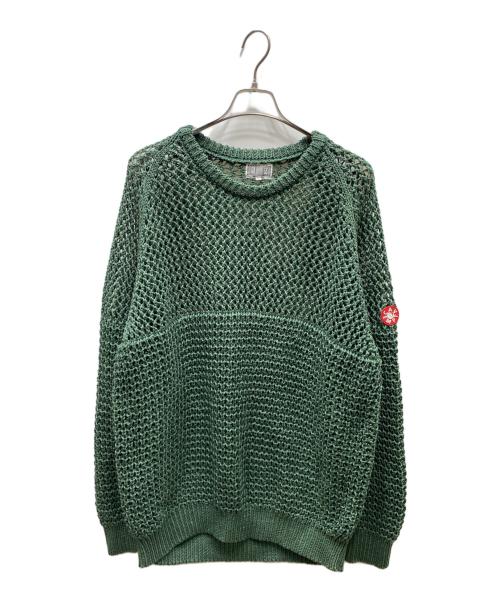 C.E（シーイー）C.E (シーイー) SIDE MESH LOOSE WAFFLE KNIT ルーズワッフルニット グリーン サイズ:XLの古着・服飾アイテム