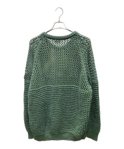 C.E（シーイー）C.E (シーイー) SIDE MESH LOOSE WAFFLE KNIT ルーズワッフルニット グリーン サイズ:XLの古着・服飾アイテム