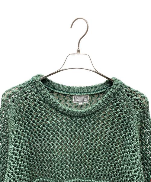 C.E（シーイー）C.E (シーイー) SIDE MESH LOOSE WAFFLE KNIT ルーズワッフルニット グリーン サイズ:XLの古着・服飾アイテム