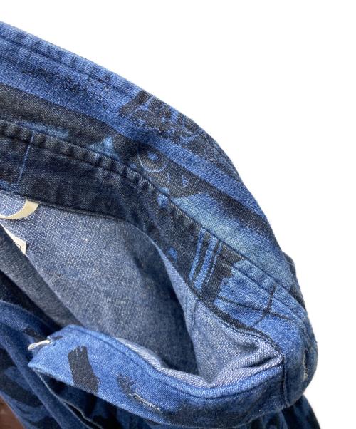 C.E（シーイー）C.E (シーイー) FLAME DENIM BIG SHIRT 長袖シャツ ブルー×ブラック サイズ:Mの古着・服飾アイテム
