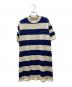 GUCCI（グッチ）の古着「Wool mini dress 半袖ニットワンピース」｜ネイビー×アイボリー