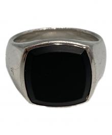 TOM WOOD（トムウッド）の古着「Cushion Black Onyx Ring オニキスリング」｜ブラック×シルバー