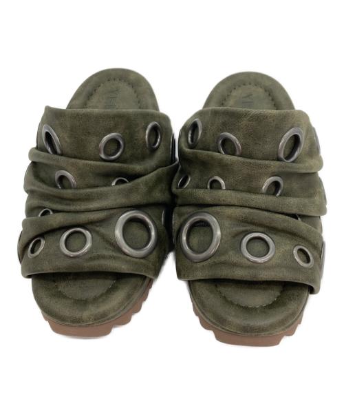 YELLO（イエロ）YELLO (イエロ) MARTE SANDALS サンダル カーキ サイズ:Sの古着・服飾アイテム