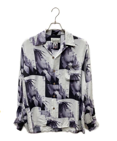 WACKO MARIA（ワコマリア）WACKO MARIA (ワコマリア) BOB MARLEY 総柄アロハシャツ ホワイト×ブラック サイズ:SIZE Sの古着・服飾アイテム