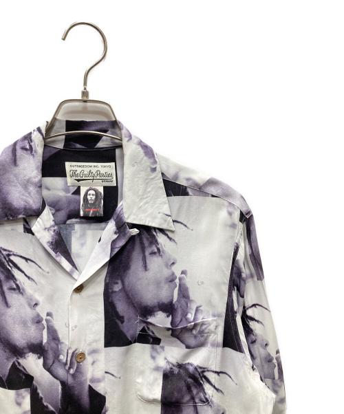 WACKO MARIA（ワコマリア）WACKO MARIA (ワコマリア) BOB MARLEY 総柄アロハシャツ ホワイト×ブラック サイズ:SIZE Sの古着・服飾アイテム