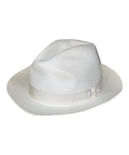 BORSALINO（ボルサリーノ）BORSALINO (ボルサリーノ) ALESSANDRIA ホワイトパナマファインミドルブリムハット ホワイト×ホワイト サイズ:62の古着・服飾アイテム
