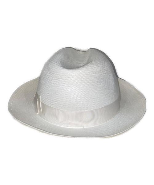 BORSALINO（ボルサリーノ）BORSALINO (ボルサリーノ) ALESSANDRIA ホワイトパナマファインミドルブリムハット ホワイト×ホワイト サイズ:62の古着・服飾アイテム