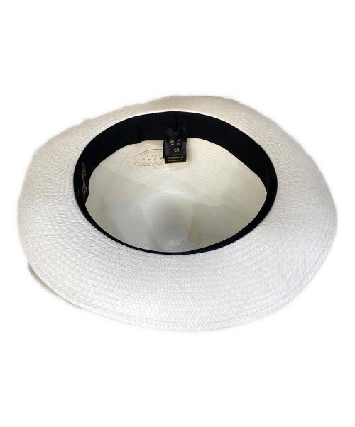 BORSALINO（ボルサリーノ）BORSALINO (ボルサリーノ) ALESSANDRIA ホワイトパナマファインミドルブリムハット ホワイト×ホワイト サイズ:62の古着・服飾アイテム