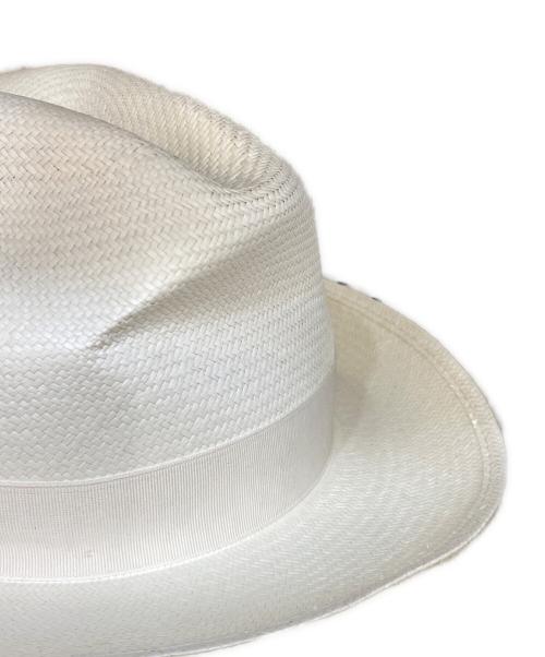 BORSALINO（ボルサリーノ）BORSALINO (ボルサリーノ) ALESSANDRIA ホワイトパナマファインミドルブリムハット ホワイト×ホワイト サイズ:62の古着・服飾アイテム