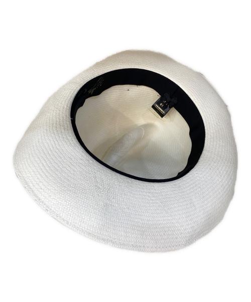BORSALINO（ボルサリーノ）BORSALINO (ボルサリーノ) ALESSANDRIA ホワイトパナマファインミドルブリムハット ホワイト×グリーンの古着・服飾アイテム