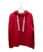 MONCLERモンクレール）の古着「FELPA CON CAPPUCCIO 袖ワッペンパーカー」｜レッド