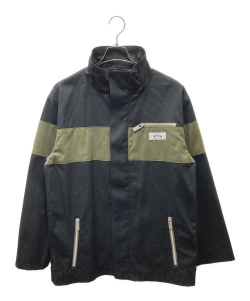 myne（マイン）MYNE (マイン) ハイネックダックジャケット ブラック×グリーン サイズ:Mの古着・服飾アイテム