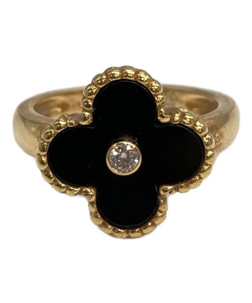 VAN CLEEF & ARPELS（ヴァンクリーフ＆アーペル）VAN CLEEF & ARPELS (ヴァンクリーフ＆アーペル) ヴィンテージ アルハンブラ オニキス 1P ダイヤ リング サイズ:SIZE 12号-13号の古着・服飾アイテム