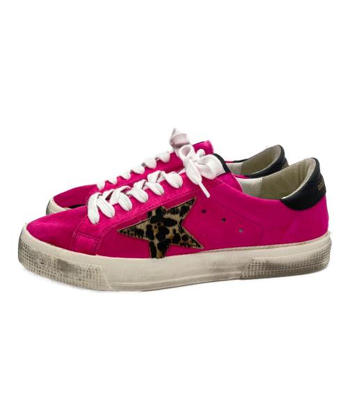 GOLDEN GOOSE（ゴールデングース）GOLDEN GOOSE (ゴールデングース) May hot pink leopard super star low top sneakers ヴィンテージ加工ローカットスニーカー ピンクベージュ サイズ:SIZE 37の古着・服飾アイテム