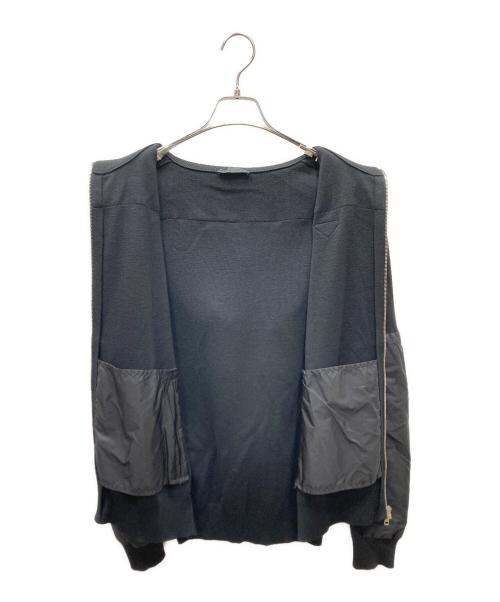 PRADA（プラダ）PRADA (プラダ) 異素材切替フードパーカー ブラック サイズ:52の古着・服飾アイテム