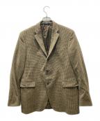RALPH LAURENラルフローレン）の古着「現行タグ 千鳥格子 ウールテーラード ジャケット」｜ベージュ