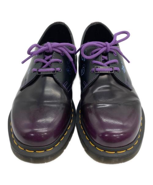Dr.Martens（ドクターマーチン）Dr.Martens (ドクターマーチン) BT21 (ビーティーイシビル) 3ホールレザーシューズ ブラック×パープル サイズ:UK5の古着・服飾アイテム