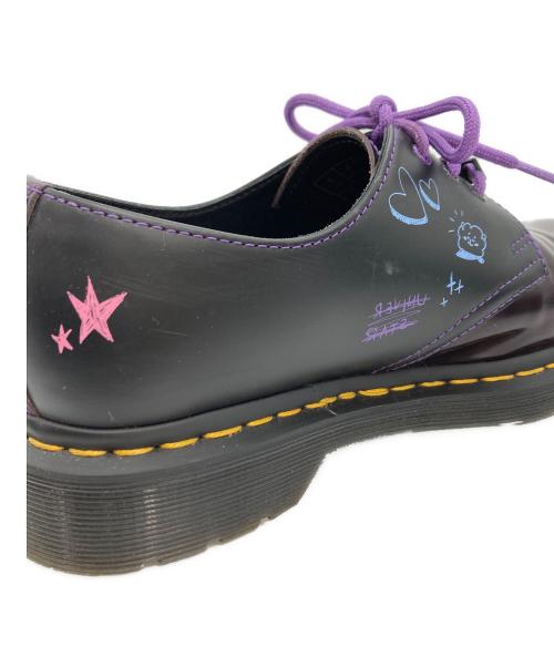 Dr.Martens（ドクターマーチン）Dr.Martens (ドクターマーチン) BT21 (ビーティーイシビル) 3ホールレザーシューズ ブラック×パープル サイズ:UK5の古着・服飾アイテム