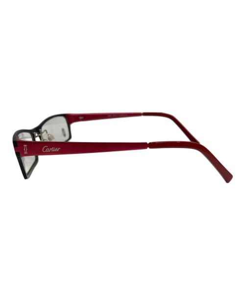 Cartier（カルティエ）Cartier (カルティエ) 伊達眼鏡 ブラック×レッド サイズ:54□17-135の古着・服飾アイテム