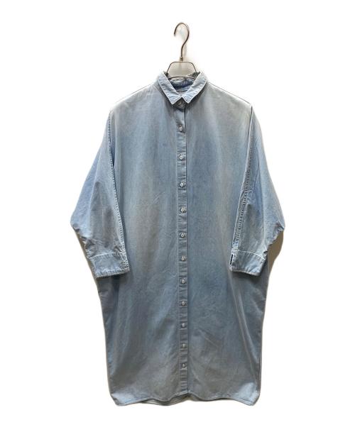 upper hights（アッパーハイツ）upper hights (アッパーハイツ) The shirts シャツワンピース ブルーの古着・服飾アイテム