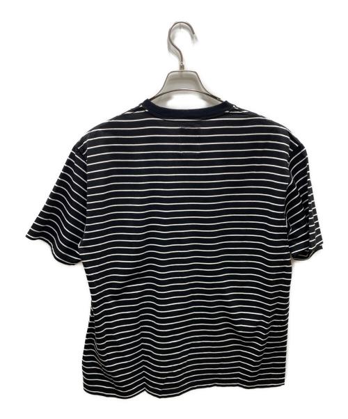 KAJA（カジャ）KAJA (カジャ) HIGH GAUGE BORDER POCKET TEE ボーダーTシャツ ブラック×ホワイト サイズ:2の古着・服飾アイテム