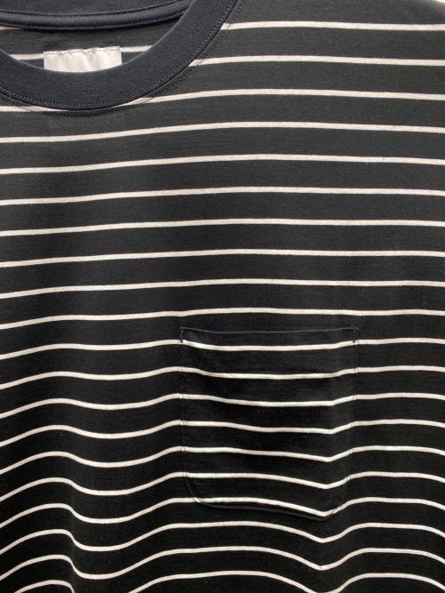 KAJA（カジャ）KAJA (カジャ) HIGH GAUGE BORDER POCKET TEE ボーダーTシャツ ブラック×ホワイト サイズ:2の古着・服飾アイテム