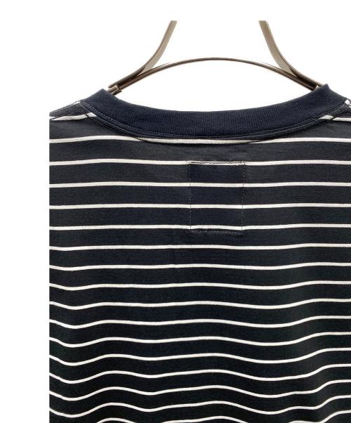 KAJA（カジャ）KAJA (カジャ) HIGH GAUGE BORDER POCKET TEE ボーダーTシャツ ブラック×ホワイト サイズ:2の古着・服飾アイテム