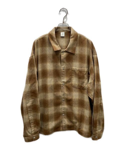 OVY（オヴィー）OVY (オヴィー) Ombre Check Shirt Jacket オンブレチェック シャツ ジャケット ブラウン サイズ:Lの古着・服飾アイテム
