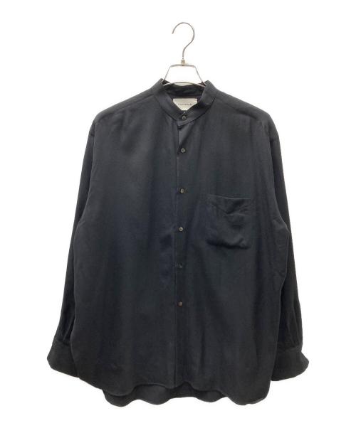 MARKWARE（マーカウェア）MARKWARE (マーカウェア) コンフォートフィット バンドカラーシャツ SUPER 120s ウールヴィエラ ブラック サイズ:SIZE 2の古着・服飾アイテム