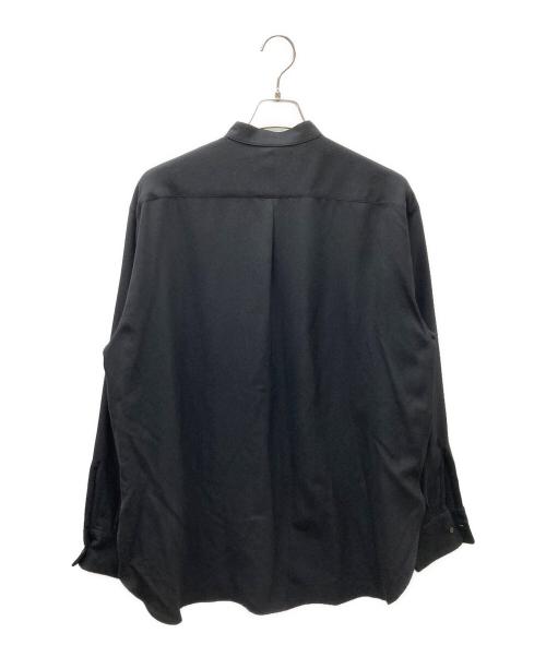 MARKWARE（マーカウェア）MARKWARE (マーカウェア) コンフォートフィット バンドカラーシャツ SUPER 120s ウールヴィエラ ブラック サイズ:SIZE 2の古着・服飾アイテム