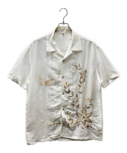 KHOKI（コッキ）KHOKI (コッキ) Cross-stitch shirt 刺繍リネンシャツ ホワイト サイズ:SIZE 3の古着・服飾アイテム