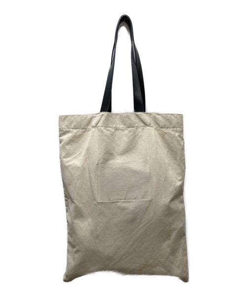 JIL SANDER（ジルサンダー）JIL SANDER (ジルサンダー) ロゴプリント トップハンドル トートバッグ キナリ×ブラックの古着・服飾アイテム