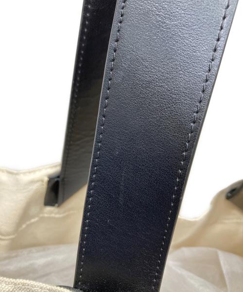 JIL SANDER（ジルサンダー）JIL SANDER (ジルサンダー) ロゴプリント トップハンドル トートバッグ キナリ×ブラックの古着・服飾アイテム