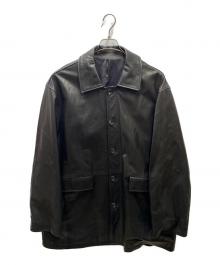 stein（シュタイン）の古着「LEATHER CAR JACKET レザーコート」｜ブラック