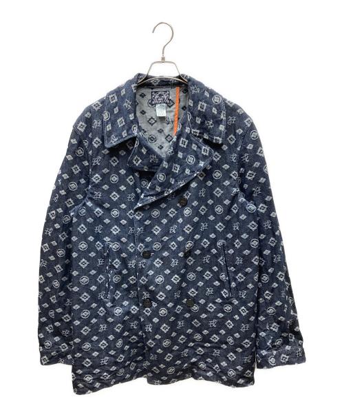 EVISU（エヴィス）EVISU (エヴィス) 家紋柄 デニムジャケット ブルー サイズ:46の古着・服飾アイテム