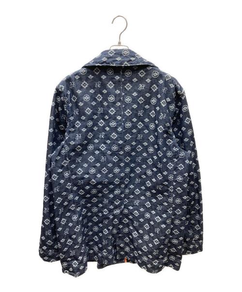 EVISU（エヴィス）EVISU (エヴィス) 家紋柄 デニムジャケット ブルー サイズ:46の古着・服飾アイテム