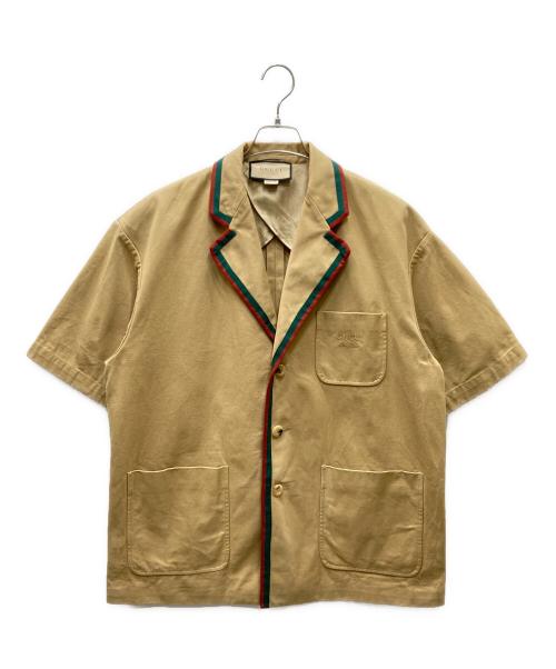 GUCCI（グッチ）GUCCI (グッチ) 半袖シャツジャケット ベージュ サイズ:52の古着・服飾アイテム