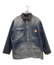 KHOKI（コッキ）の古着「Vintage-effect work coat ヴィンテージエフェクトワークコート」｜ブラック