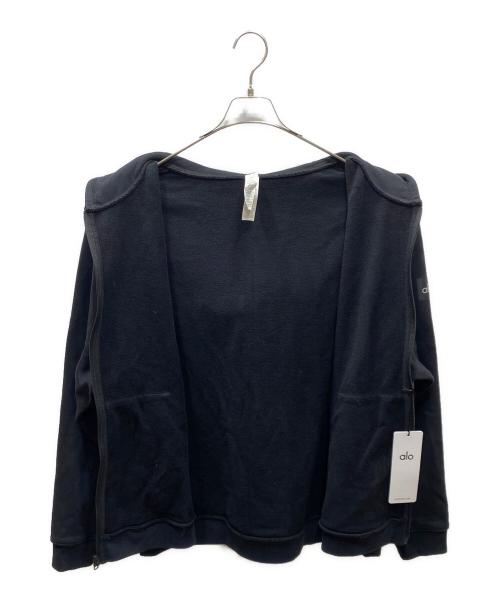 alo（アロ）alo (アロ) レナウン フルジップパーカー ブラック サイズ:サイズＬの古着・服飾アイテム